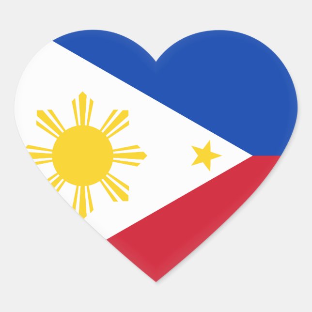 Adesivo Coração Bandeira das Filipinas (Frente)