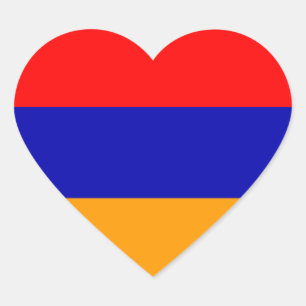 Adesivo Coração Bandeira de Arménia