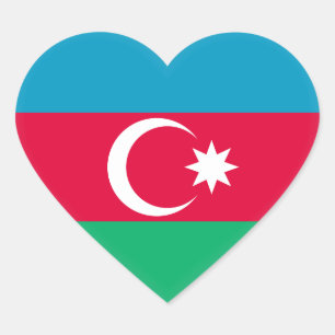 Adesivo Coração Bandeira de Azerbaijan