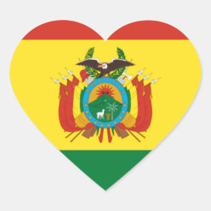 Adesivo Coração Bandeira de Bolívia