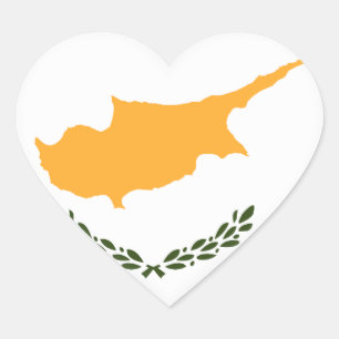Adesivo Coração Bandeira de Chipre