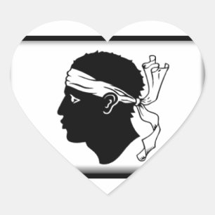 Adesivo Coração Bandeira de Córsega France