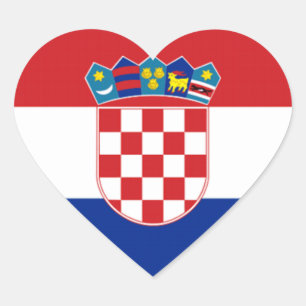 Adesivo Coração Bandeira de Croatia