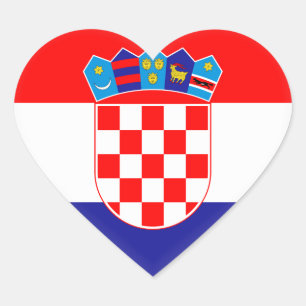 Adesivo Coração Bandeira de Croatia (croata)