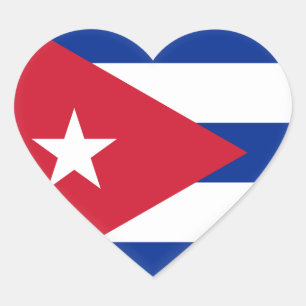 Adesivo Coração Bandeira de Cuba (cubano)