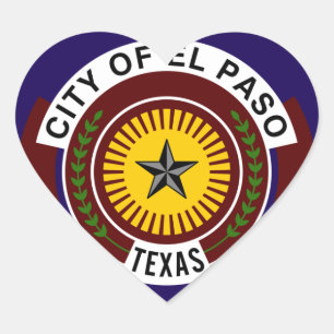 Adesivo Coração Bandeira de El Paso