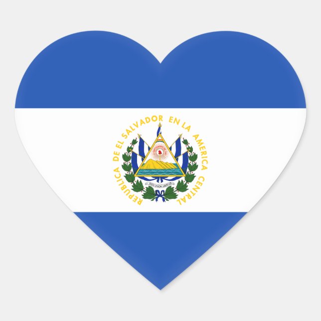 Adesivo Coração Bandeira de El Salvador (Frente)