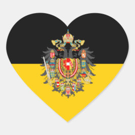 Adesivo Coração Bandeira de Habsburg e Casaco de Armas Imperial