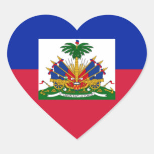 Adesivo Coração Bandeira de Haiti