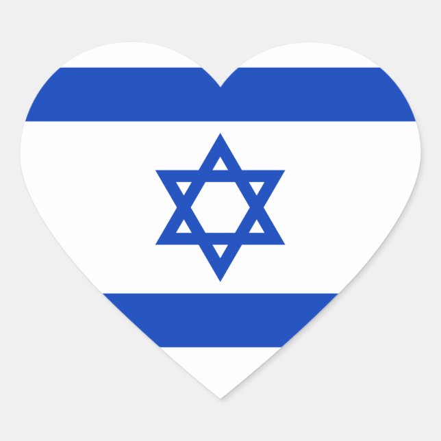 Adesivo Coração Bandeira de Israel (Frente)