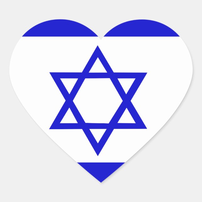 Adesivo Coração Bandeira de Israel (Frente)