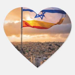 Adesivo Coração Bandeira de Israel: Símbolo da Unidade e Iden Post