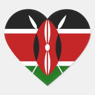 Adesivo Coração Bandeira de Kenya (Kenyan)
