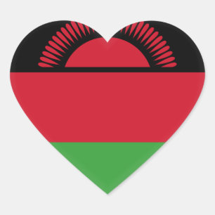 Adesivo Coração Bandeira de Malawi