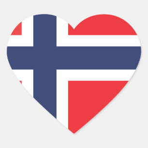 ADESIVO CORAÇÃO BANDEIRA DE NORUEGA