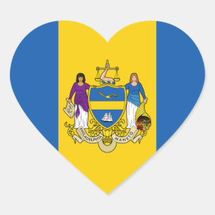 Adesivo Coração Bandeira de Philadelphfia