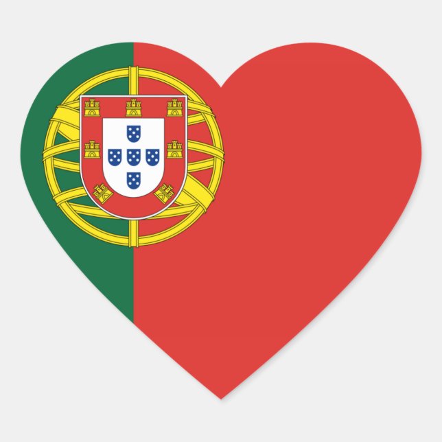 Adesivo Coração Bandeira de Portugal (Frente)