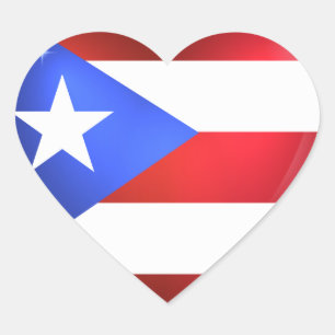 Adesivo Coração Bandeira de Puerto Rico