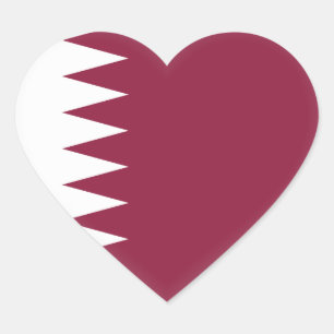 Adesivo Coração Bandeira de Qatar