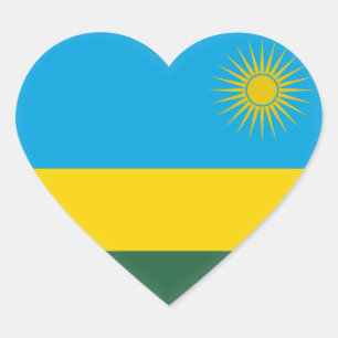 Adesivo Coração Bandeira de Rwanda