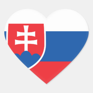 Adesivo Coração Bandeira de Slovakia