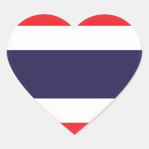 Adesivo Coração Bandeira de Tailândia