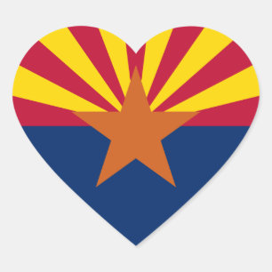 Adesivo Coração Bandeira do Arizona