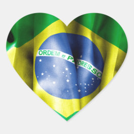 Adesivo Coração Bandeira do Brasil