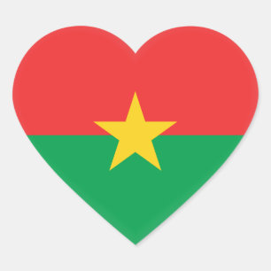 Adesivo Coração Bandeira do Burkina Faso