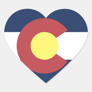Adesivo Coração Bandeira do Colorado