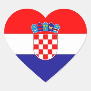 Adesivo Coração Bandeira do coração de Croatia/croata/Croat
