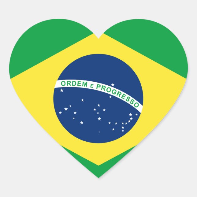 Adesivo Coração bandeira do coração do brasil (Frente)