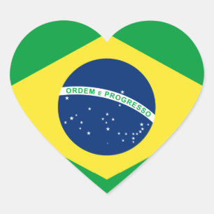 Adesivo Coração bandeira do coração do brasil