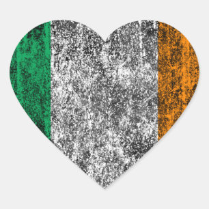 Adesivo Coração bandeira do coração irlandês
