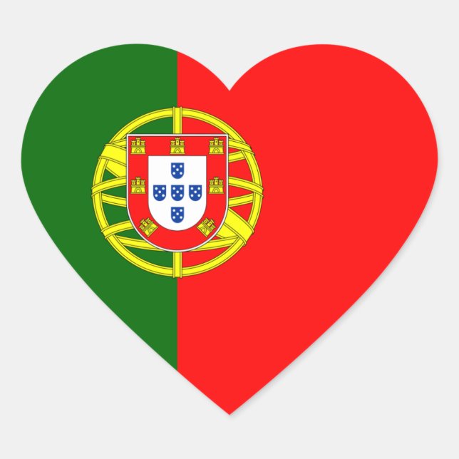 Adesivo Coração Bandeira do Coração Portugal/Portugal (Frente)