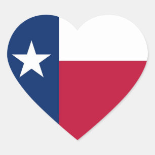 Adesivo Coração Bandeira do estado de Texas