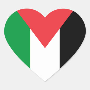 Adesivo Coração bandeira do Estado Palestino
