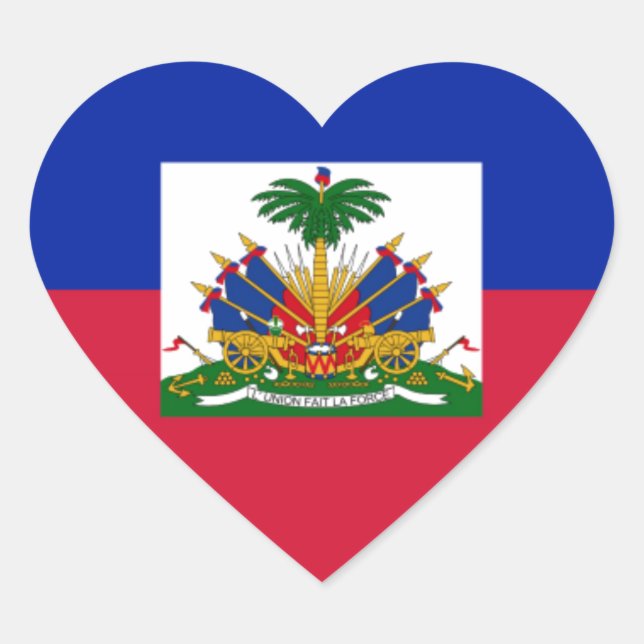 Adesivo Coração Bandeira do Haiti (Frente)
