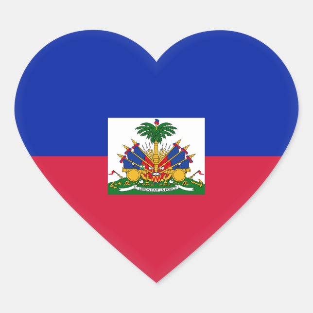 Adesivo Coração Bandeira do Haiti (Haiti) (Frente)