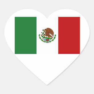 Adesivo Coração Bandeira do México