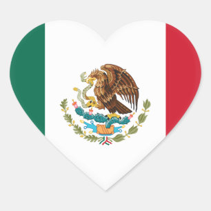 Adesivo Coração Bandeira do México (Mexicano)