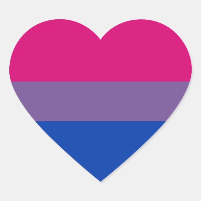 Adesivo Coração Bandeira do Orgulho Bissexual (Frente)