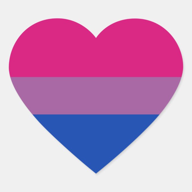 Adesivo Coração Bandeira do Orgulho Bissexual (Frente)