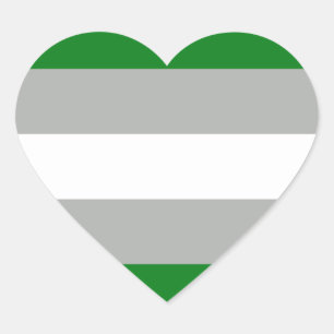 Adesivo Coração Bandeira do Orgulho Cinza-romântico