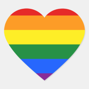 Adesivo Coração Bandeira do Orgulho Gay Arco-íris LGBT