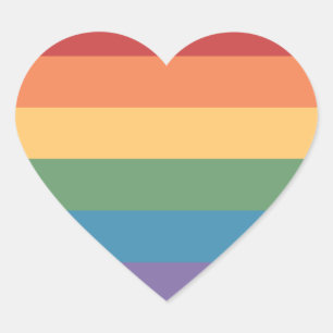 Adesivo Coração Bandeira do Orgulho Gay Coração Heathered