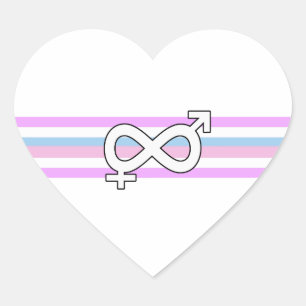 Adesivo Coração Bandeira do Orgulho Intersexual