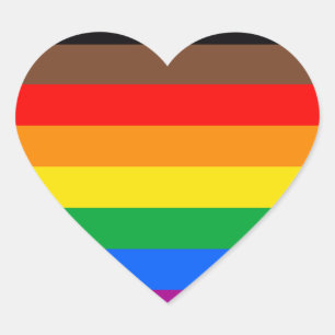 Adesivo Coração Bandeira do Orgulho LGBTQ (8 Listras)