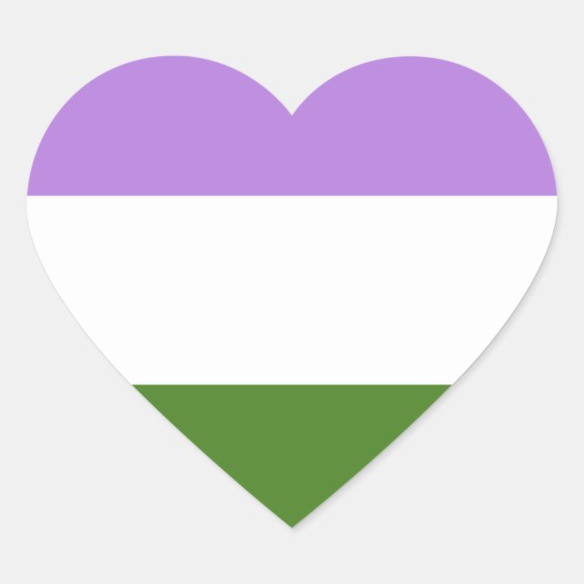 Adesivo Coração Bandeira do Orgulho Queer (Frente)