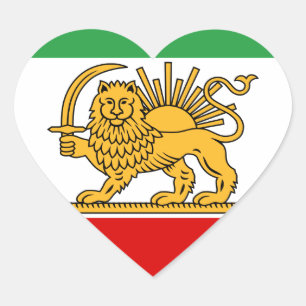 Adesivo Coração Bandeira do Shah de 1964-1980) شیروخورشی